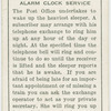 Alarm clock service.