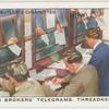 Handing in brokers' telegrams, Threadneedle Street.