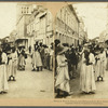 Street in Fort de France, and Refugees from Mont Pelée's terrible eruption, Martinique, W. I.