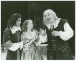 Christian Baskous, Mia Dillon, and Philip Bosco in the stage production The Miser