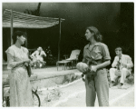 Maria Tucci (foreground), Jane Alexander (foreground), and Nicolas Surovy in the stage production The Night of the Iguana