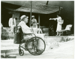 Nicolas Surovy (background), William LeMassena (foreground), Jane Alexander (background), and Maria Tucci (background) in the stage production The Night of the Iguana