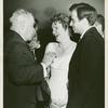 Thornton Wilder with cast members at the opening night part for Our Town