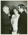 Thornton Wilder with cast members at the opening night part for Our Town