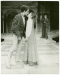 Paul Rudd, Pamela Payton-Wright, and Jack Gwillim in the stage production Romeo and Juliet