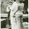 Jim Dale, Cleo Sylvestre, and Mel Martin in rehearsal for the stage production Scapino
