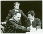 Paul Guilfoyle, Keith Szarabajka (standing), and Griffin Dunne in the stage production Search and Destroy