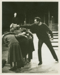 Jack Dodson and cast members in the stage production Under Milk Wood