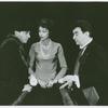 Al Viola, Carolyn Coates, and George Hall in the stage production The Balcony
