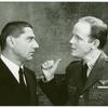 Joe Namath and Michael Moriarty in the stage production The Caine Mutiny Court-Martial