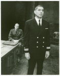 Michael Moriarty and Joe Namath in the stage production The Caine Mutiny Court-Martial