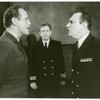 Michael Moriarty, William Atherton, and Philip Bosco in the stage production The Caine Mutiny Court-Martial