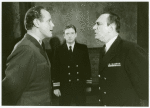 Michael Moriarty, William Atherton, and Philip Bosco in the stage production The Caine Mutiny Court-Martial