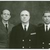 Michael Moriarty, Joe Namath, and Philip Bosco in the stage production The Caine Mutiny Court-Martial