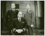 William Atherton, Michael Moriarty, and John Rubinstein in the stage production The Caine Mutiny Court-Martial