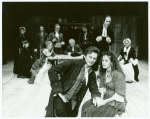 Chandra Lee, Carol Goodheart (seated), Russell Leib, Roxanne Hart (seated), Richard Clarke, David Cryer (seated), Adam LeFevre, Remak Ramsay, Rosemary Murphy (seated), Victor Garber, and Marguerite Kelly in the stage production The Devil's Disciple