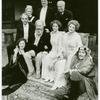 Rosemary Harris, Bill Moor (seated), Jan Miner, Philip Bosco (standing), William Prince (standing), Rex Harrison (seated), Amy Irving (seated), Dana Ivey (seated), and Stephen McHattie in the stage production Heartbreak House
