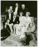 Rosemary Harris, Bill Moor (seated), Jan Miner, Philip Bosco (standing), William Prince (standing), Rex Harrison (seated), Amy Irving (seated), Dana Ivey (seated), and Stephen McHattie in the stage production Heartbreak House
