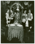 Philip Bosco (seated), Valerie Mahaffey (standing at center), Stephen Collins (seated) and others in the stage production The Loves of Anatol