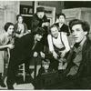 Nancy Franklin, Carol Teitel, David Margulies, Shimen Rushkin, Stefan Gierasch, Paula Laurence, Tony Schwab, amd Timmy Michaels (under table) in the stage production Seven Days of Mourning