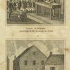 Capt. T. Webb preaching in the barracks of N. York. View of the First Methodist Church in John St. New York--the first erected in America 1768.