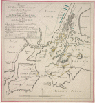 Attaque de l'armé des provinciauz dans Long Island du 27. Aoust 1776. Dessin de l'Isle de New York et des Etats