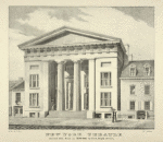 New York Theatre, erected 1826. Front on Bowery, 75 feet, depth 170 feet