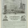 View of Wall St., looking west, with four-horse stage coach