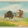 Buffalo charging hunter.