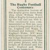 The Rugby Football Centenary.