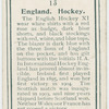 England. Hockey.