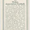 Wales. Association Football.