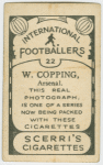 W. Copping, Arsenal.