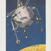 Space ship landing on the moon.