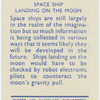 Space ship landing on the moon.
