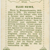 Elias Howe.  Sewing machine.