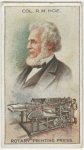 Col. R.M. Hoe.  Rotary printing press.