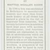 Knitted woolen goods.