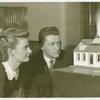 Aetna Exhibit - Miniature house on fire with man and woman looking on