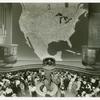 American Telephone & Telegraph Exhibit - Map of demonstration toll calls with crowd