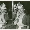 American Telephone & Telegraph Exhibit - Melba Rae Toombs (Miss Treasure Island) on phone