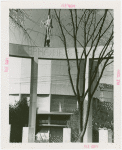American Telephone & Telegraph Exhibit - Building - Trees and statue