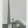 American Telephone & Telegraph Exhibit - Building - Statue and Trylon and Perisphere