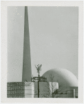 American Telephone & Telegraph Exhibit - Building - Statue and Trylon and Perisphere