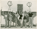 Amusements - American Jubilee - Performers - Chorus girls in front of Great White Way sign