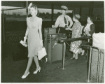 Amusements - American Jubilee - Performers - Eckhardt, Evelyn - Attendant and visitors at turnstile