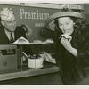 Amusements - American Jubilee - Performers - Monroe, Lucy - Eating hotdog