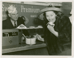 Amusements - American Jubilee - Performers - Monroe, Lucy - Eating hotdog