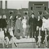 Amusements - Aquacade - Holm, Eleanor - At Aquacade dedication with Billy Rose and Grover Whalen