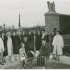 Amusements - Aquacade - Holm, Eleanor - At Aquacade dedication with Billy Rose and Grover Whalen